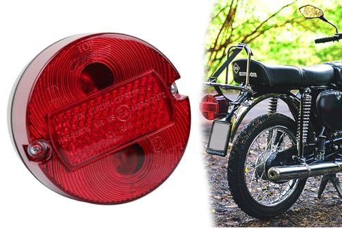 BISOMO Rücklicht, Bremsschlussleuchte für Simson S50 S51 SR50 KR51/2 Rückleuchte Bremsleuchte, 12V, Ø100mm, E-Prüfzeichen, ohne Kennzeichenbeleuchtung