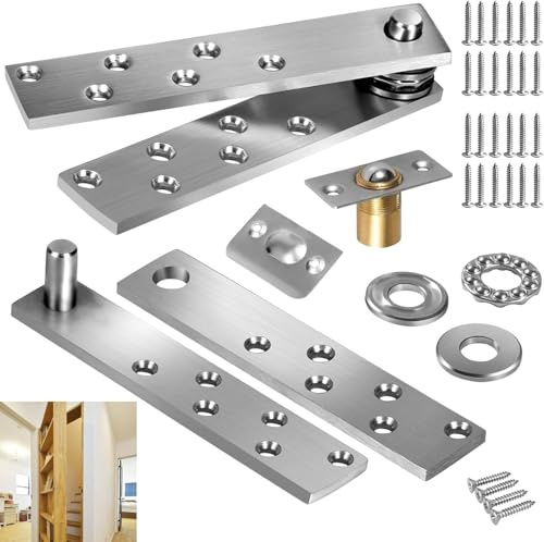 Verstecktes Türscharnier, Türscharniere, Edelstahl, Schwenkscharnier, Scharnier, Hardware, strapazierfähig, 360° drehbar, max. 136 kg, versteckte Türscharniere für Bücherregale, geheime Türen