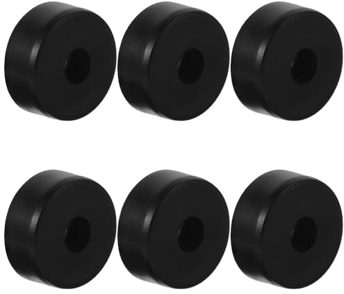 JEWEDECO 6Pcs Rubber Speaker Isolation Feet Pads with Screw-On Spikes for Subwoofers and Amplifiers, Anti-Vibration Decoupling Pads for Home Theater and Bookshelf Speakers