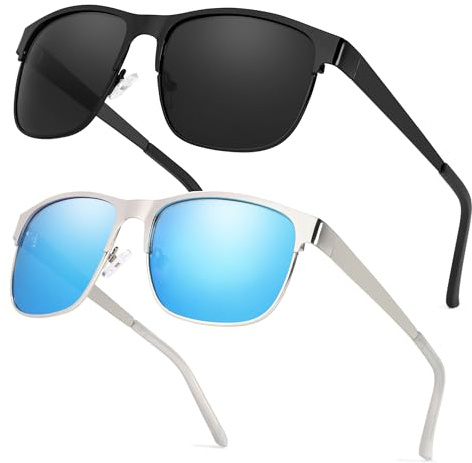 Myiaur 2 Pack Sonnenbrille Herren Polarisiert UV400 Schutz für Autofahren, Angeln & Outdoor Leichtes Blendungsschutz