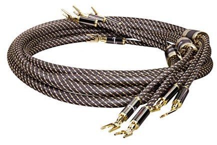 Dynavox Black Line Lautspecherkabel, Paar, Flexibles Premium High-End-Kabel mit hochwertigen Bananensteckern, konfektioniert, Farbe schwarz, Länge 3m
