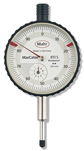 Mahr mechanische Messuhr MarCator 810 S (Messspanne 10mm, Skalenteilungswert 0,01 mm, Gehäuse verchromt, inkl. Etui) 4311000