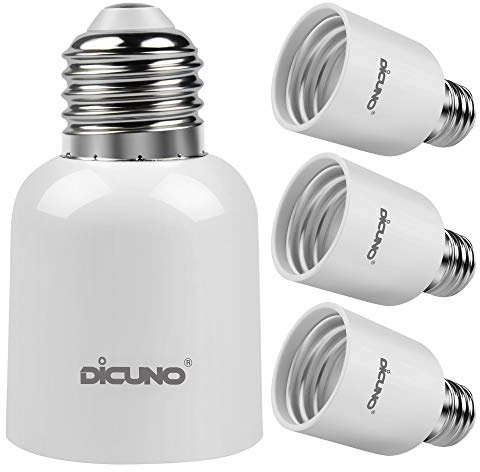 DiCUNO E26 to E39 Socket Adapter, Convert E26 to Mogul Base Socket, 4-Pack