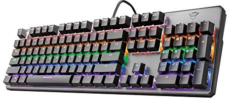 Trust Gaming GXT 865 Asta Clavier Mécanique Gamer RGB, Commutateurs de Touche Rouges (Red Switches), Linéaires & Silencieux, N-Key Rollover, Anti-Ghosting, Structure Supérieure en Métal - AZERTY