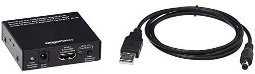 Amazon Basics Convertitore estrattore audio, da HDMI a HDMI + Audio (SPDIF + RCA Stereo), Nero