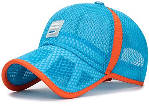Yixda Unisex Jungen Mädchen Baseball Kappe Mütze Kinder Trucker Mesh Cap (See Blau)