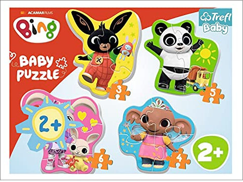 Trefl, Puzzle, Bing und Freunde, von 3 bis 6 Teilen, 4 Sets, Baby Classic, für Kinder ab 2 Jahren, 36085