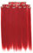 Prettyland 7-teilg SET Statik-frei Clip-In 50cm glatt lang-Haar strähnen Haarteil Haarverlängerung Rot R02