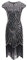 shoperama 20er Jahre Charleston Kleid Pailletten Fransen Flapper Gatsby 20's Fransenkleid Damen-Kostüm, Größe:XL, Farbe:Schwarz/Silber