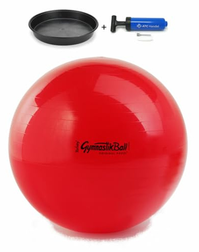 Original Pezzi Gymnastikball Standard Ø 42, 53, 65 & 75 cm in Allen Farben inkl. Ballschale und ATC Ballpumpe – Bis 400 kg belastbar – Fitness, Reha, Therapie, Gymnastik & Sitzball