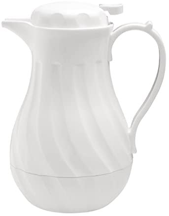 Olympia Pichet isotherme torsadé blanc 2 litres, blanc, matériau : ABS, mécanisme à levier pour un versement contrôlé, pichet pour boissons chaudes et froides, GL971