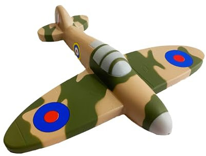 The London Toy Company WWII Spitfire Flugzeug-Fidget-Spielzeug – Squishy Foam Stress Reliever – Kultiges Flugzeug Luftfahrt Geschenk für Erwachsene und Kinder