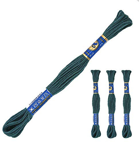 3 Docken Stickgarn je ca. 8m / Sticktwist 100% Baumwolle Stickerei verschiedene Farbwahl, Farbe :8282 dunkel petrol