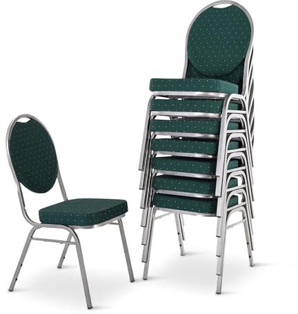 MACOShopde by MACO Möbel Raburg Stapelstuhl 8er Set David - stabil bis 150 kg in GRÜN, Gewerbequalität + stapelbar für: Konferenz, Seminar, Wartezimmer, Bankett, Behörde, Schule/Uni & Gastro/Hotel