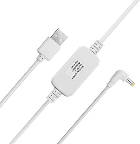 USB 5V zu DC 12V Stromkabel, Kompatibel mit Spot und Neuer Echo (3. Gen.), USB Spannung Up Converter Kabel, Netzteil Kabel, DC 5V zu DC 12V (Weiß)