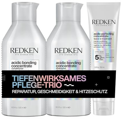 Redken Pflegeset mit Shampoo, Conditioner & Haarlotion, Konzentrierte All-In-One Formel gegen Farbverlust, Acidic Bonding Concentrate