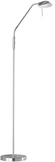 Fischer & Honsel Stehleuchte Pool TW 1x LED 5,0 Watt, matt, nickelfarben, 3 Stufen CCT, stufenlos dimmbar, Flexarm, 40073, 23 x 23 x 160 cm (LxBxH), 530 lm, 2700 K / 3350 K / 4000 K