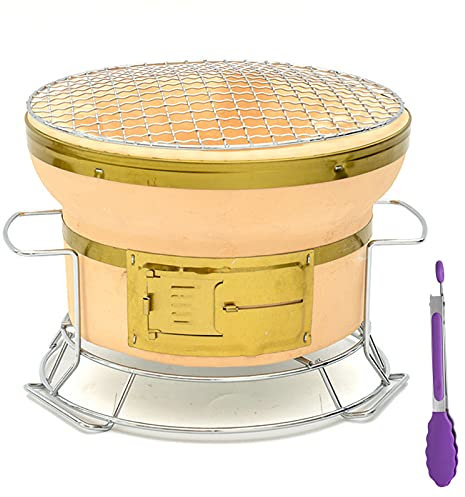Japanischer Grill Tischplatte Yakitori Grill Holzkohlegrill Runden Keramischer Ton Holzkohleofen Hibachi Kocher Camping Zuhause Holzkohlegrill