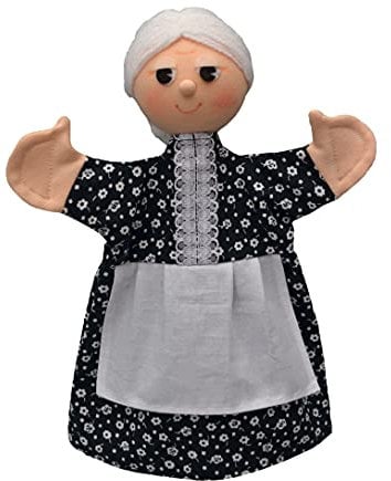 Handpuppe Märchenfigur Oma 27 cm, Ideal für Puppentheatre und Rollenspiele, für Kinder Baby Jungen Mädchen