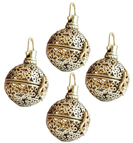 Duft Halskette Ball Diffuser Anhänger: 4 Stücke Klassische Aromatherapie Ätherische Öl Diffusor Halskette Aroma Stein Vintage Medaillon Anhänger Schmuck Geschenk für Frauen
