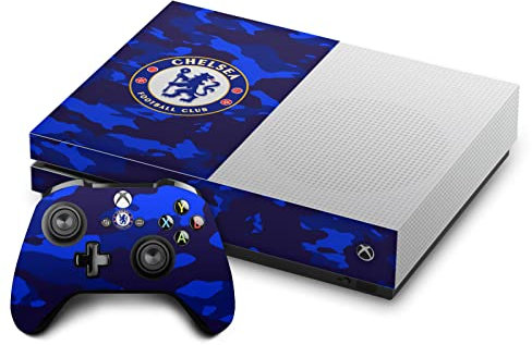 Head Case Designs Offizielle Chelsea Football Club Camouflage Kunst Vinyl Haut Gaming Aufkleber Abziehbild Abdeckung kompatibel mit Xbox One S Console and Controller Bundle