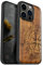 Carveit Magnetisch Hülle für iPhone 14 Pro Case [Elegante Nussbaum] [Weich TPU Stoßstange] Stoßfeste Handyhülle Kompatibel Magsafe mit 14 Pro Magsafe Holz Cover（Vintage Kompass）