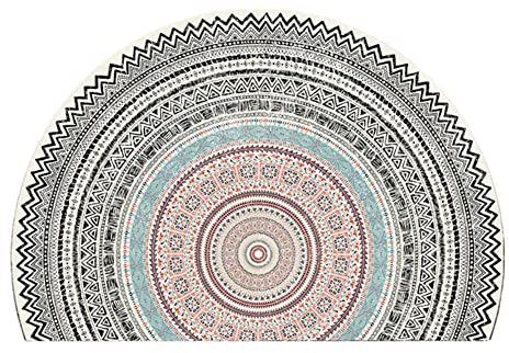 GUOCU Wohnzimmer Teppich rutschfeste Kurzflor Küchenteppich Und Balkon Teppich Waschbar Halbrunde Fußmatte Vordertürmatte Schmutzfangmatte,Farbe11,50x75CM