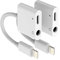 Lot de 2 adaptateurs de charge pour iPhone 3,5 mm - Prise jack vers Lightning - 2 en 1 - Aux Audio Fast Charger - Adaptateur secteur pour 14 13 12 11 Pro Max 8 7 Plus 6 5