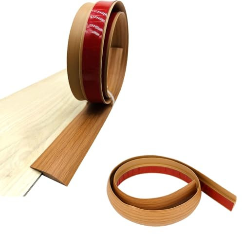 1M Self Adhesive Carpet Edge Strip PVC Floor Transition Strips Laminate Door Threshold Strips Tile Edging Trim <5mm Threshold Transition,Yellow Wood Grain