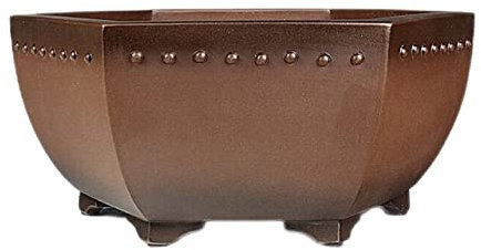 PEVSCO Blumentopf Handgefertigter sechseckiger Retro-Blumentopf, groß, lila, Sandfarben, Blumentopf, Orchidee, Kiefer und Zypresse, Blumentopf (Boden gestanzt) Pflanzvase