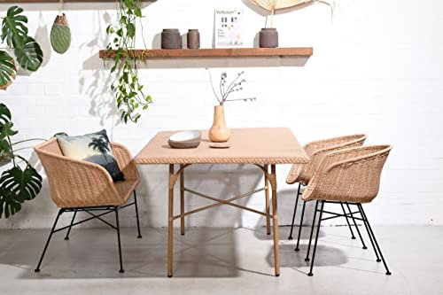 Vintagehaus Set Rattan Esstisch 210/100 Cabana + 2 Stühle 1x Bank Tulum Outdoor