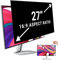 ZCAZY 27 Zoll Monitor Sichtschutz Computer Bildschirm Blickschutzfilter für 16:9 Breitbild-Monitore Blendschutz Blaulichtfilter Sichtschutz Abdeckung