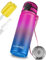 My Vesperbox - Termo de acero inoxidable a prueba de fugas, con pajita o colador, 400 ml, 600 ml, sin BPA, para guardería, escuela (lila - azul, 600 ml)