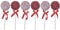 BWG XL Red White Lollipop Lolly Christmas Tree Baubles Decorations - Set of 6