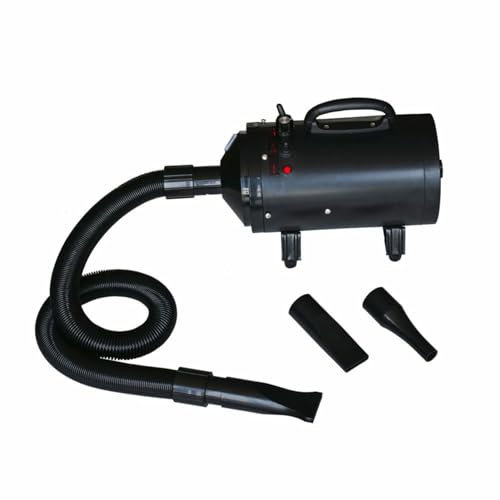 Gecheer Asciugatrice,Soffiatore,per Animali,Nero,2400 W,con 3 Ugelli,Asciugatrice per Cani e Gatti,Soffiatore per Cani e Gatti