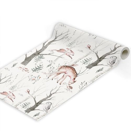 MWSSEGGE Papier Peint Tropical Jungle Animaux Papier Peint Enfant PVC Papier Peint Adhesif, Pour Salon Chambre à Coucher Cuisine Placards Décoration De Surface (45cm x 600cm)