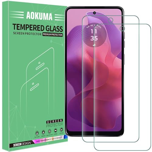 AOKUMA [2 Pezzi Pellicola Vetro Temperato per Motorola Moto G24/G24 Power Pellicola Protezione,Durezza 9H,Antiurto Antigraffio e Anti-impronta
