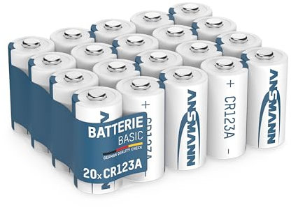 ANSMANN CR123A 3V Lithium Batterien, 20 Stück, Spezialbatterien für Überwachungskameras, Alarmsysteme und elektronische Kleingeräte, Rundzellen, hochwertig und leistungsstark