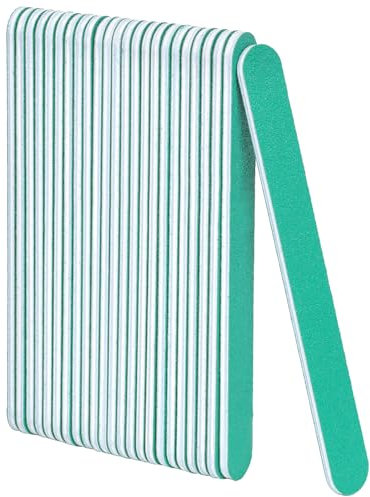 GazePlus Lima de uñas, 24 limas de uñas de grano 80/80, limas de uñas profesionales lavables para acrílico, gel, polvo de inmersión y uñas de poligel, grano grueso