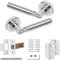 Decoranddecor Duo Colour Round Internal Door Handles – Aluminium Silver with Mortice Latch and Butt Hinge, Ideal for Bedrooms, Bathrooms & Enigma Range Style