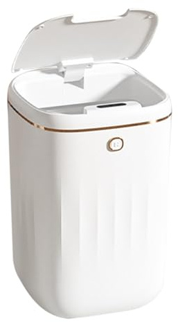 Fdit 20L Automatischer Mülleimer mit Berührungslosem Sensor, Geräumiges Fassungsvermögen, Einfach zu PP Elektrischer Mülleimer für Badezimmer und Küche (Wiederaufladbares Modell)