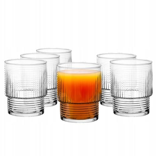 Glasmark KROSNO 1992 Gläser Set Trinkgläser Cocktailgläser 6 Stück Niedrig Spülmaschinenfest Transparent 320 ml