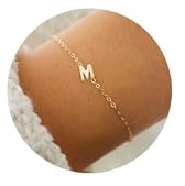 TINGN Armband Damen Gold, 18K Gold Vergoldete Armbänder Mädchen Personalisiert Armband mit Buchstaben M Damen Schmuck Buchstaben Armkette Kinder Geburtstagsgeschenk für Frauen Teenager Mädchen