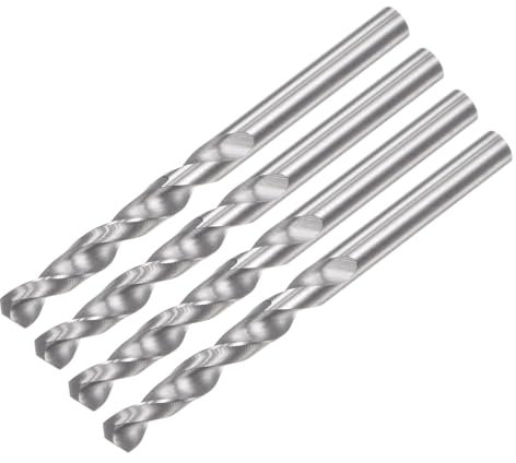 QUARKZMAN Forets en Carbure de Tungstène C2/K20, 3mm, Tige Droite, Outil de Perçage pour Acier Inoxydable, Aluminium, Fer, Métal, Plastique - Lot de 4 Pièces