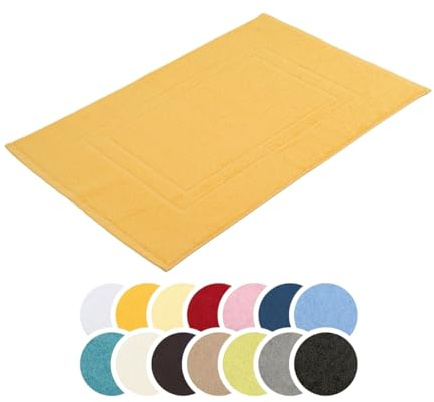 liebling Badvorleger, 100% hochwertige Baumwolle, Serie Borkum, 650 gr. / m², 50 x 70 cm, 60 Grad, Öko-Tex-Zertifiziert, schnelltrocknend, Farbe: Gold