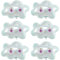 DazzJoy 6 Stück Wolken Luftballons Geburtstag Blau, XXL Baby Luftballon Wolke, Lächelnde Quasten Wolkenförmige Folienballon Geburtstag, Helium Ballons Wolken für Kindergeburtstag Deko Junge Mädchen