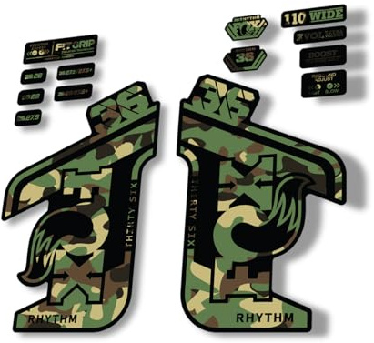 Gabel Ersatz Aufkleber kompatibel für Fox 36 2021 Rhythm Series Camo (matt)