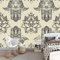 Papier Peint Panoramique Lotus Main Abstraite, 400 x 280cm Papier Peint Intissé Style Bohème Beige Clair Personnalisé Photo Murale pour Salon Chambre d'enfants restaurant Appartement Décoration Murale