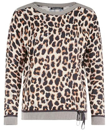 Betty Barclay Damen Strickpullover mit Tunnelzug Beige/Grau,38