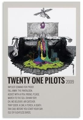 ijshndgn Twenty One Piloten-Poster, Vintage-Kunst-Cover, Raumdekoration, ästhetisch für Schlafzimmer, Wohnzimmer, Wände, ästhetisches Poster, 30 x 45 cm, ungerahmter Stil